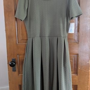 Army Green Jacquard Lularoe Amelia dress